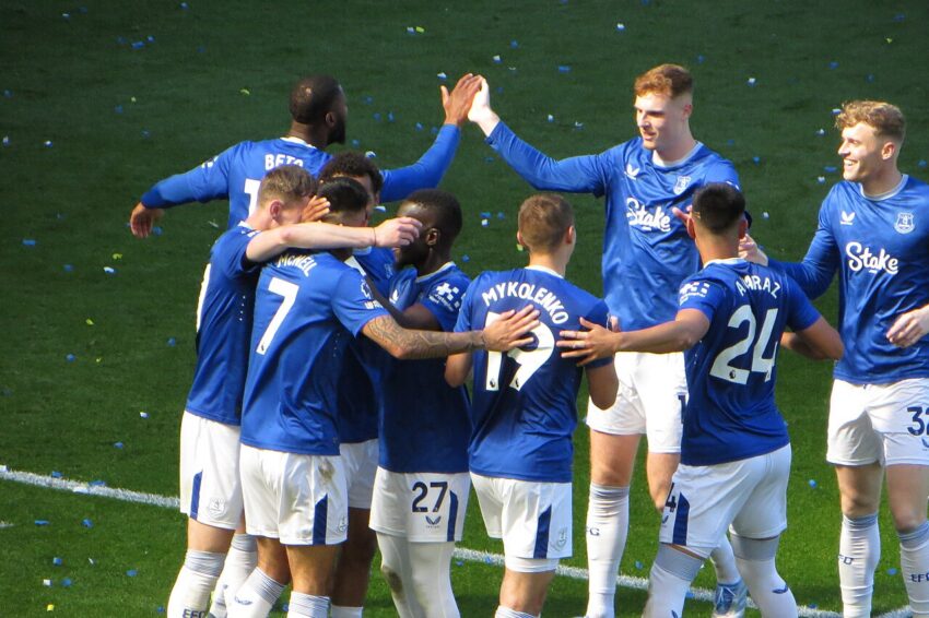 Everton players during pre-season match against Bolton Wanderers