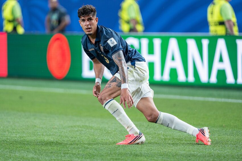 Piero Hincapie in action during a 2026 Copa America match
