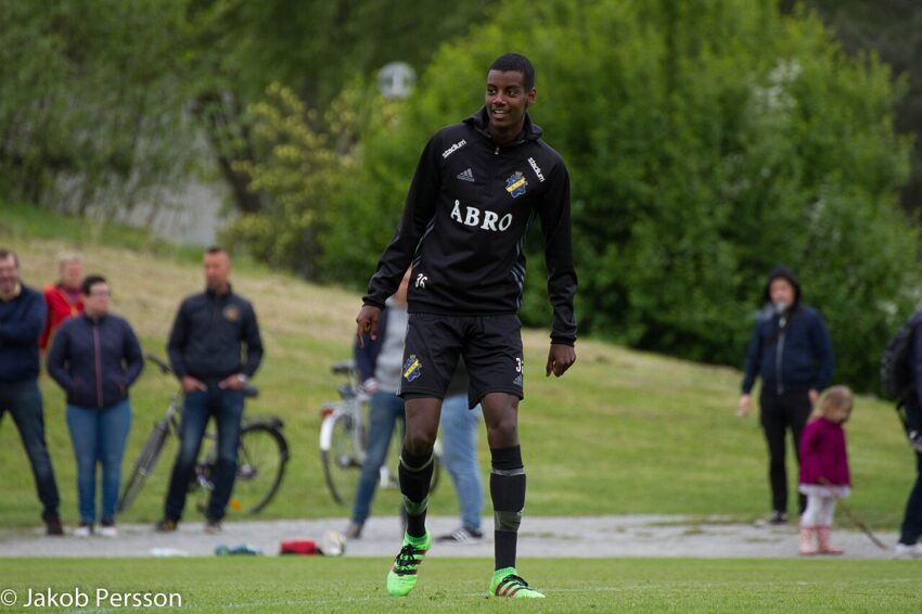 Alexander Isak in Liverpool kit during pre-season training