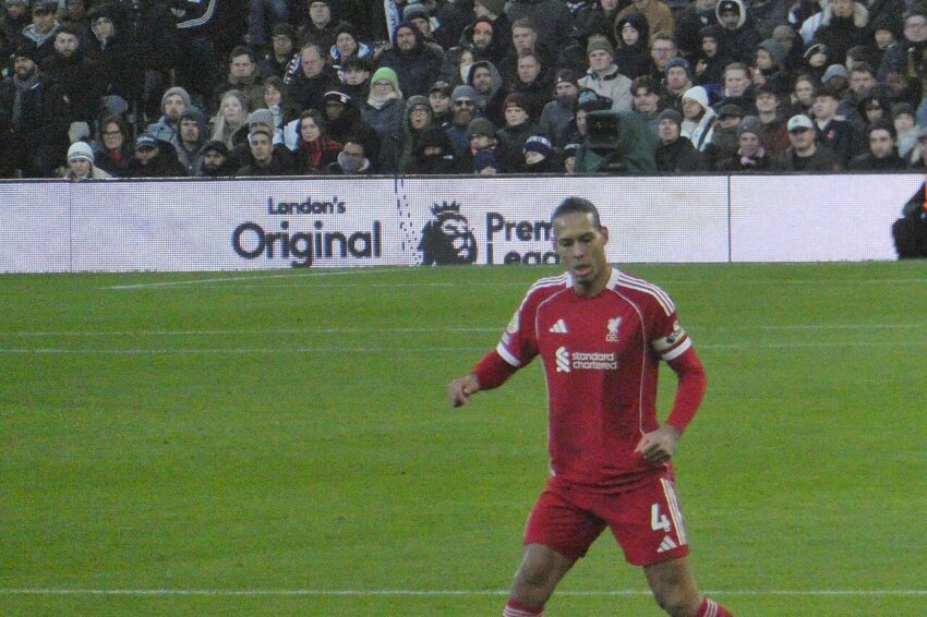 Virgil van Dijk in Liverpool captain's armband